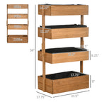 Outsunny Vertical Garden Planter, Wooden 4 Tier Planter Box