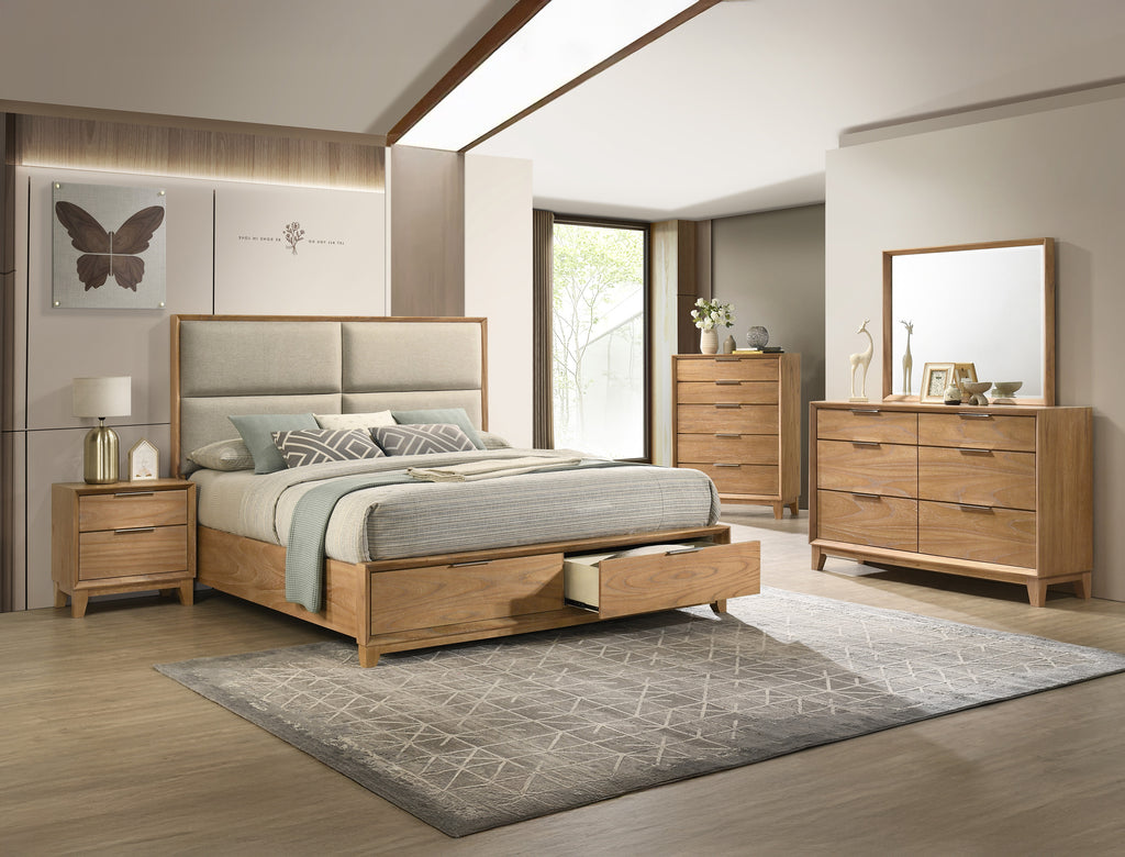 1pc Contemporary 2-Drawer Nightstand