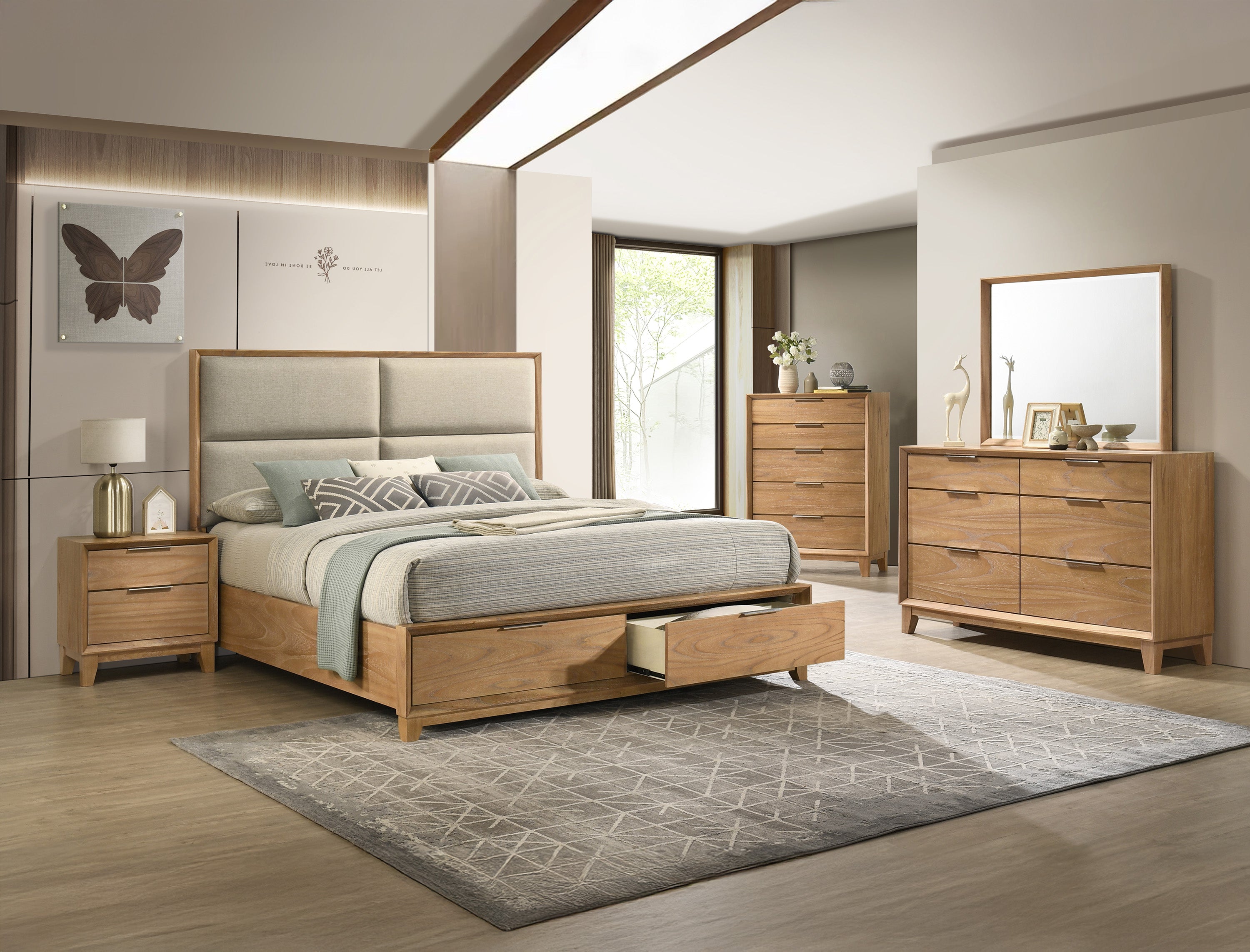 1pc Contemporary 6-Drawer Storage Dresser