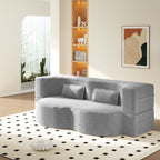 Modern Floor Sofa with Twin Size Folding Mattress