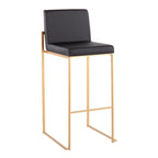 30" Contemporary High Back Barstool Set of Three