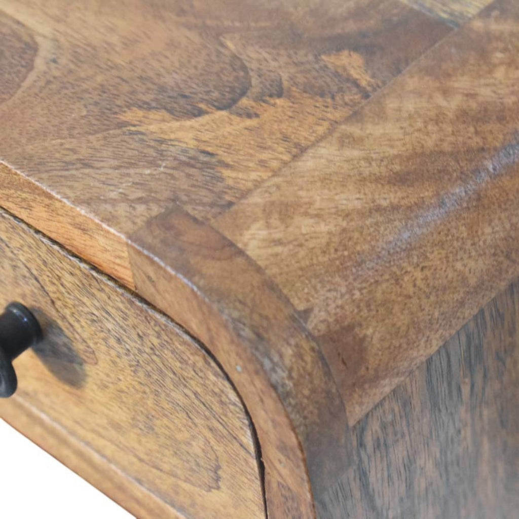 Solid Wood Curved Wall Mounted Bedside