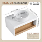 30" Floating Bathroom Vanity with Glossy Finish