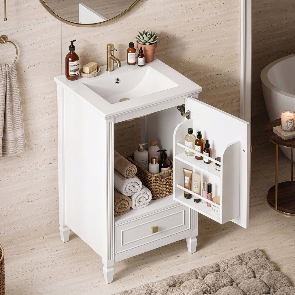 20" Bathroom Vanity with Ceramic Sink
