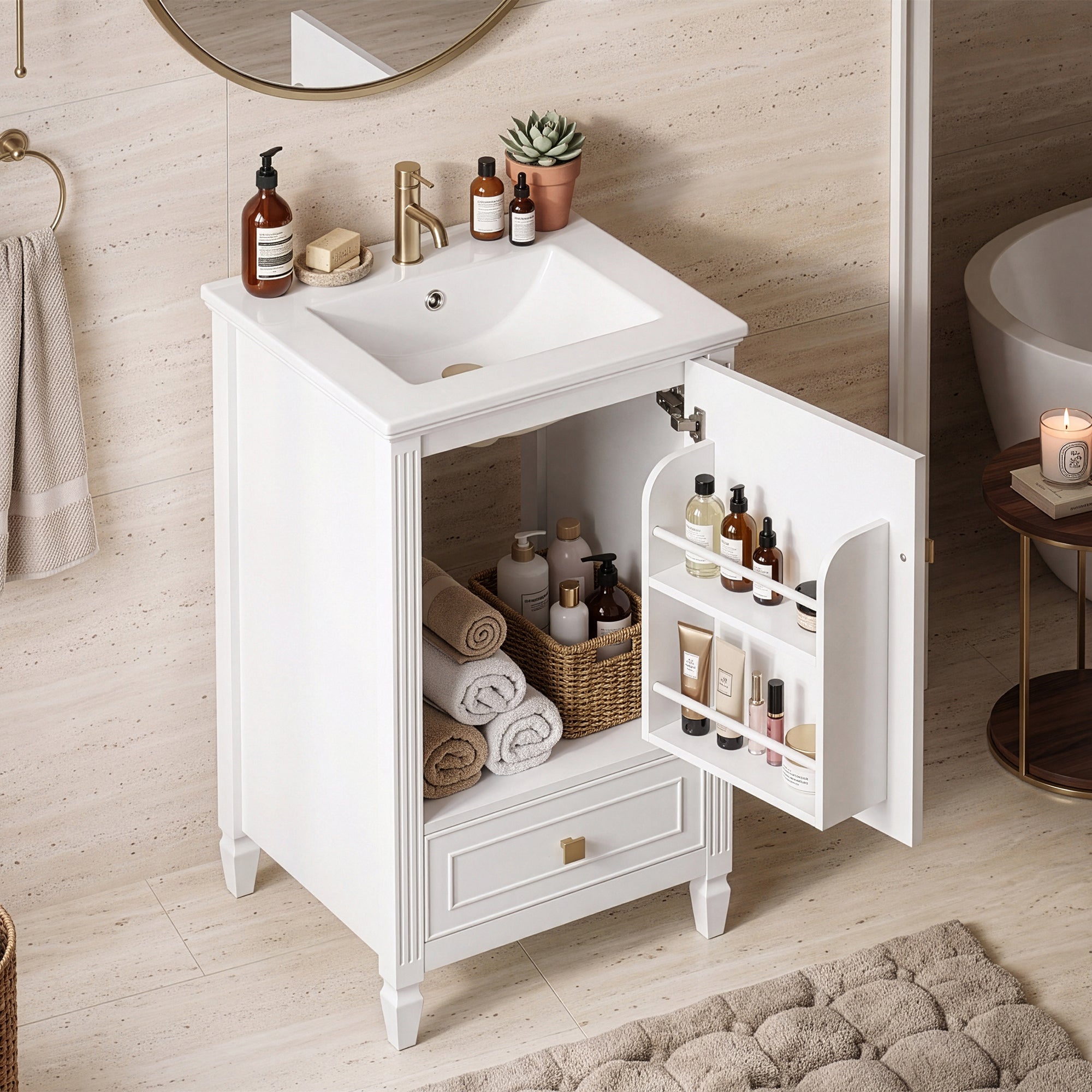 20" Bathroom Vanity with Ceramic Sink