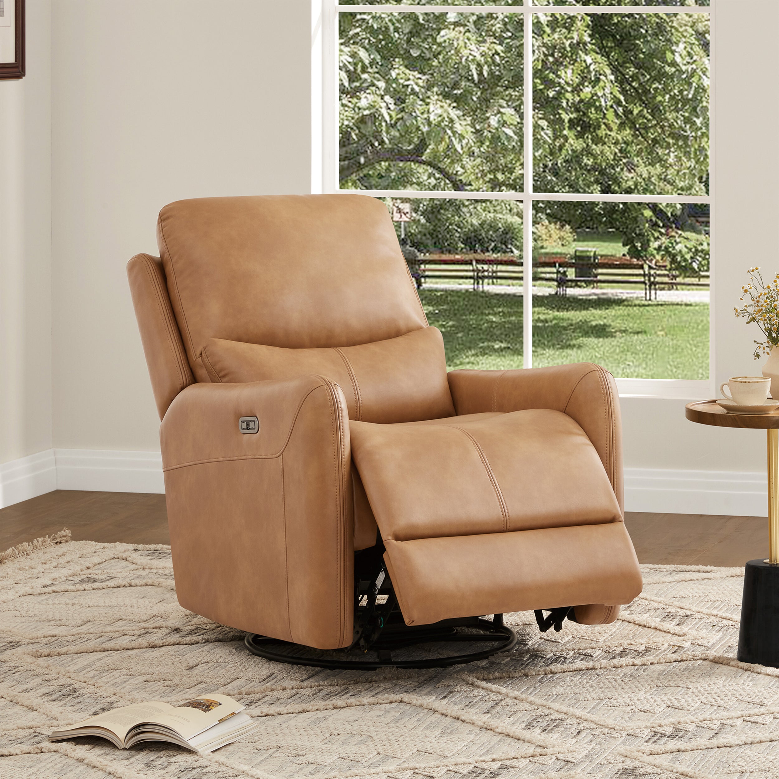 Dublin 30" Swivel Power Recliner Arm Chair - Saddle