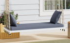TOPMAX Patio Wooden Swing Chair, Hanging Porch Swing Bench