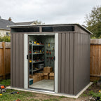 6ft x 5ft Sloped Roof Metal Shed with Transparent Top Panels