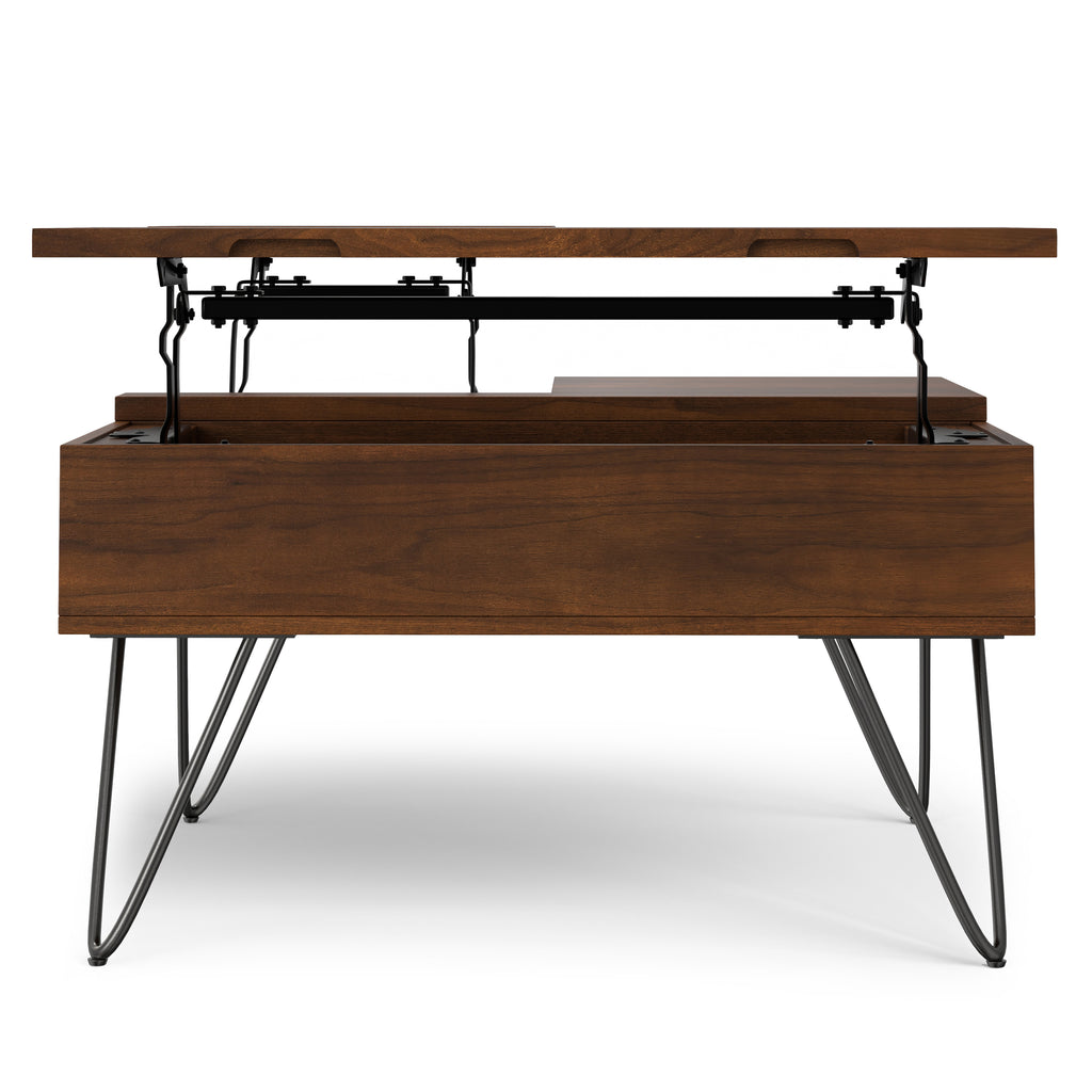 Hunter 32 Inch Wide Solid Wood Lift Top Square Coffee Table