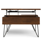Hunter 32 Inch Wide Solid Wood Lift Top Square Coffee Table
