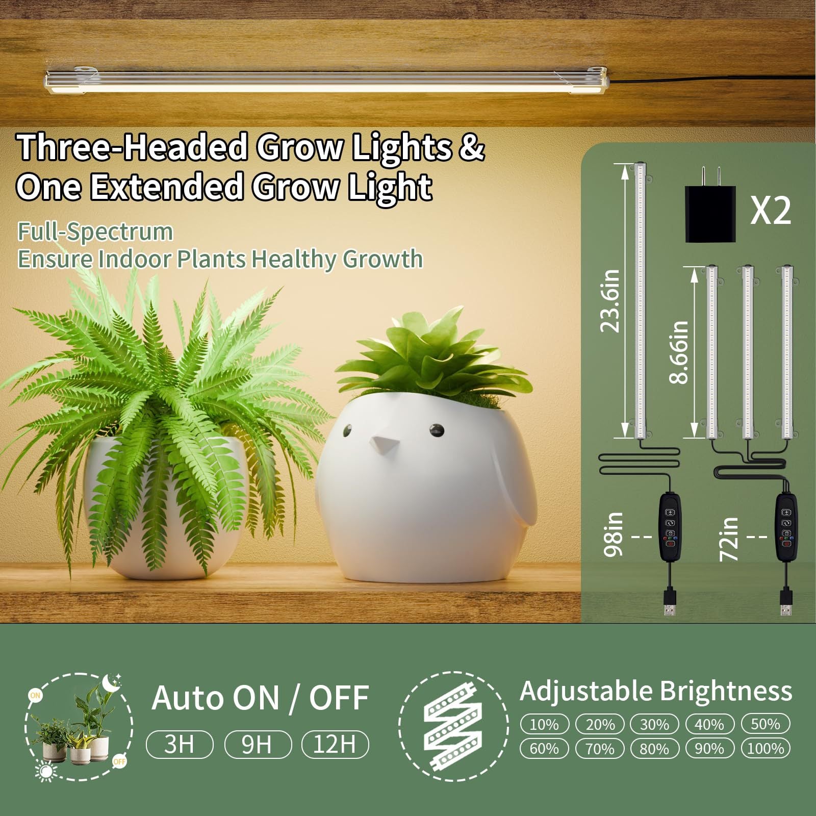 Large Plant Stand Indoor with Grow Light