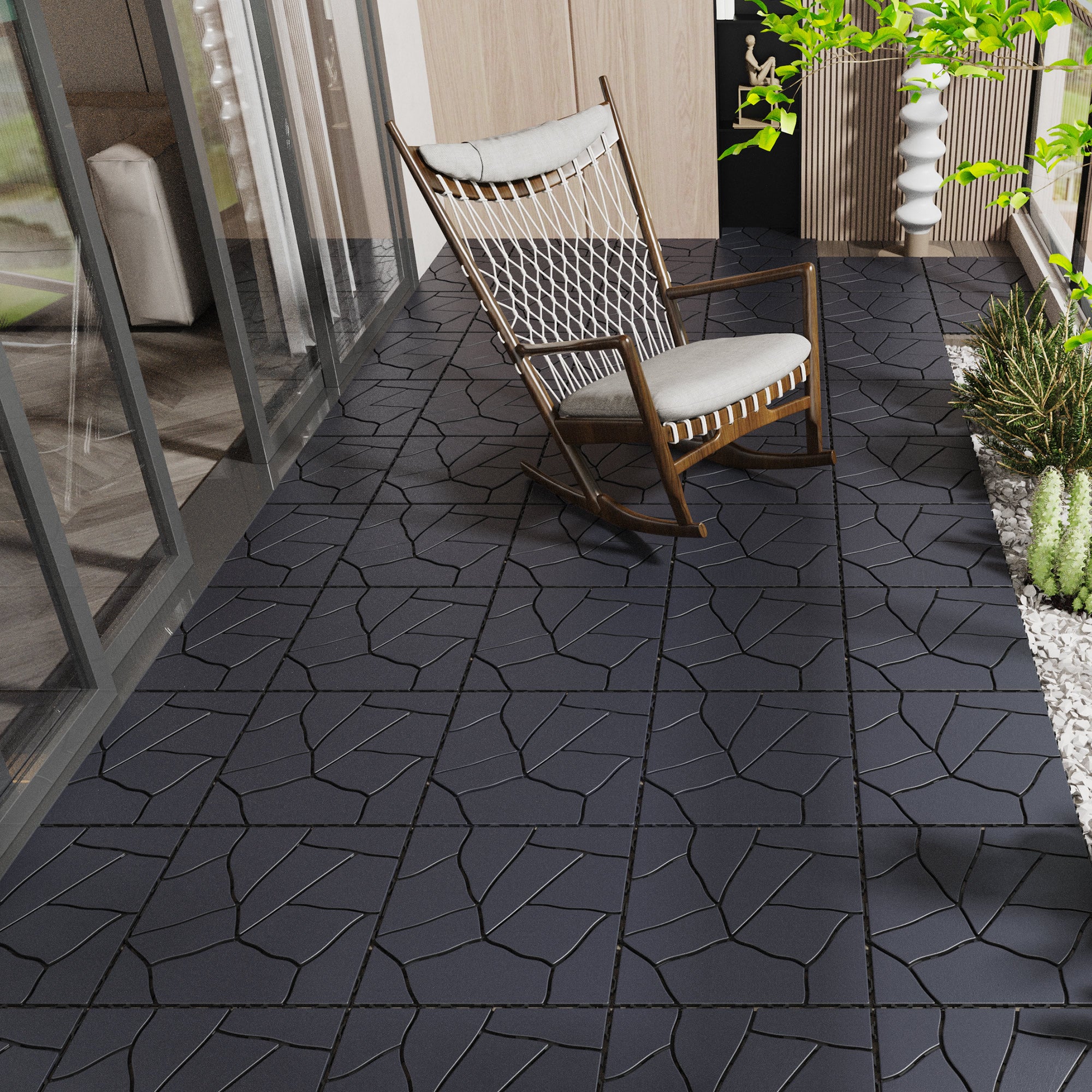 Stone Style 12" Patio Deck Tiles