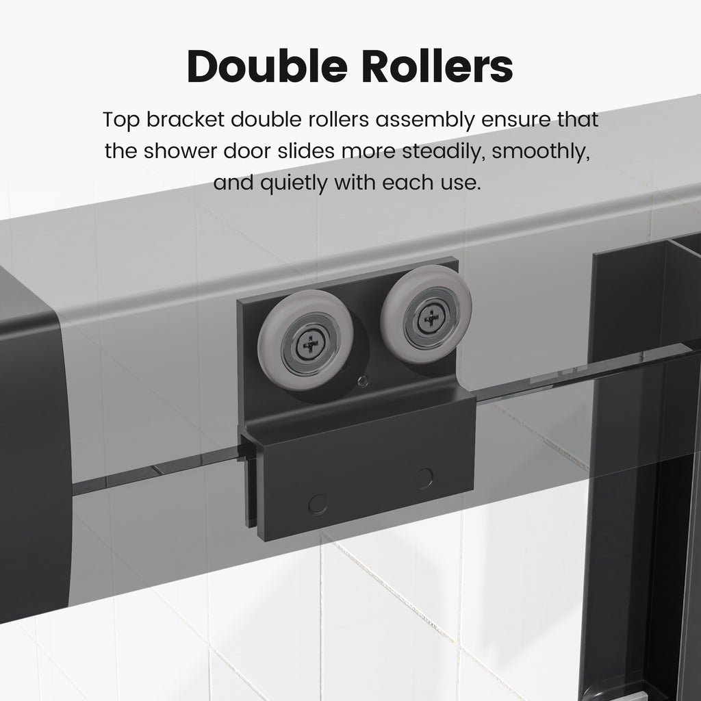 56"-60"W*72" H Semi-Frameless Double Sliding Shower Door
