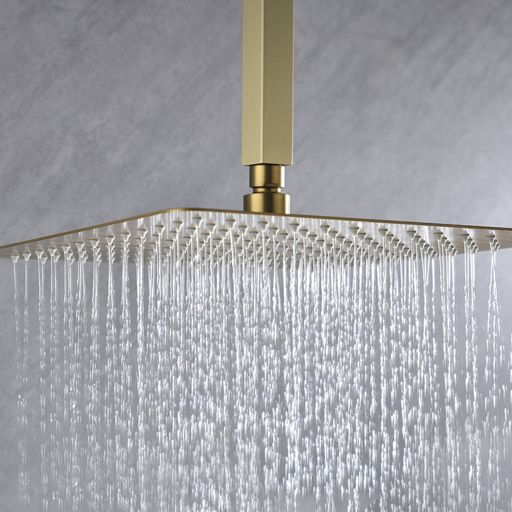 16 Inch Square Rain Shower Head Brushed