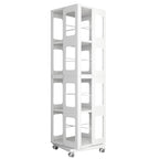 4-Tier All-Steel Rotating Bookshelf with 360° Wheels
