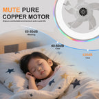 23.6" Modern RGB Ceiling Fan with Lights