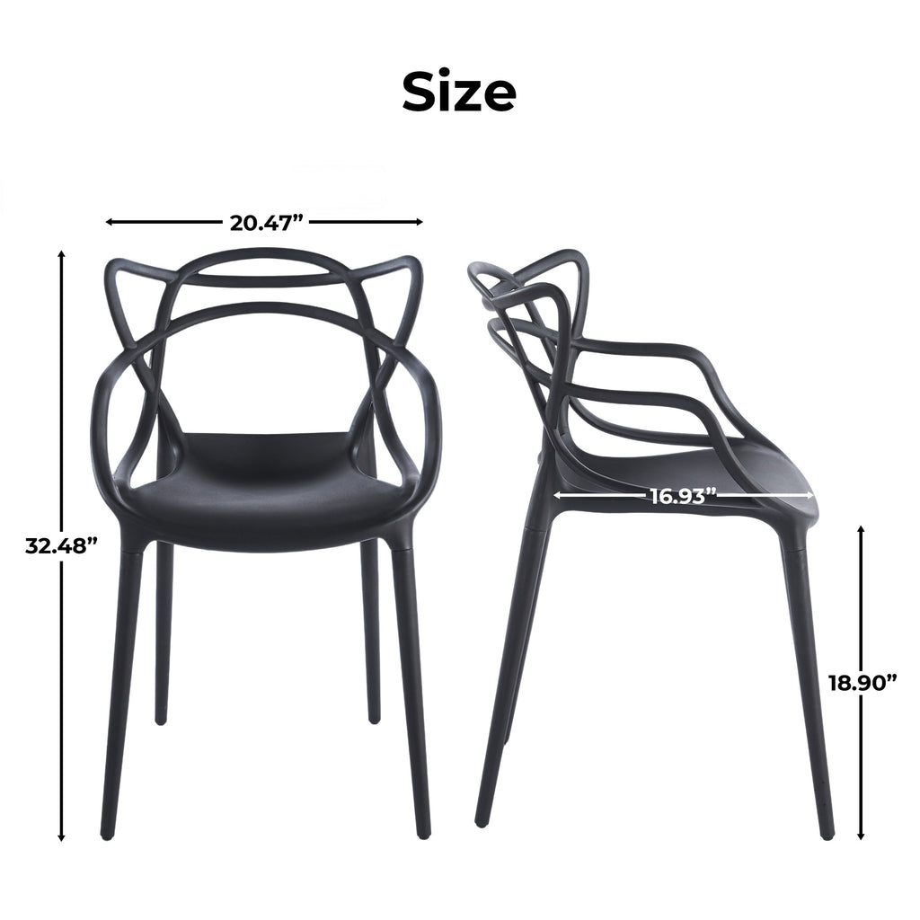 Plastic Dining Chair Set of 4