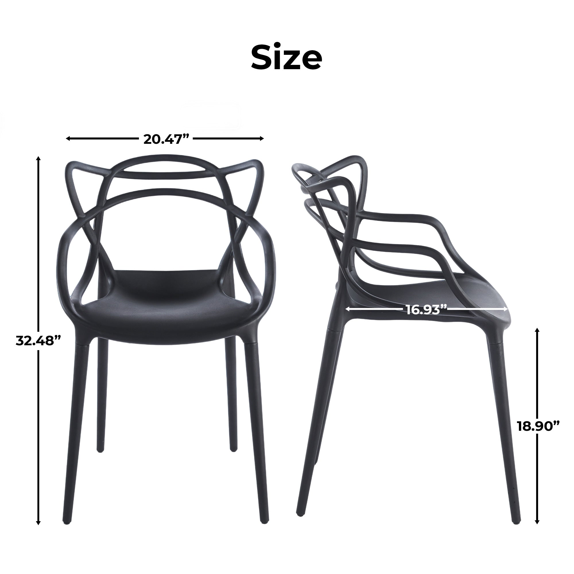 Plastic Dining Chair Set of 4