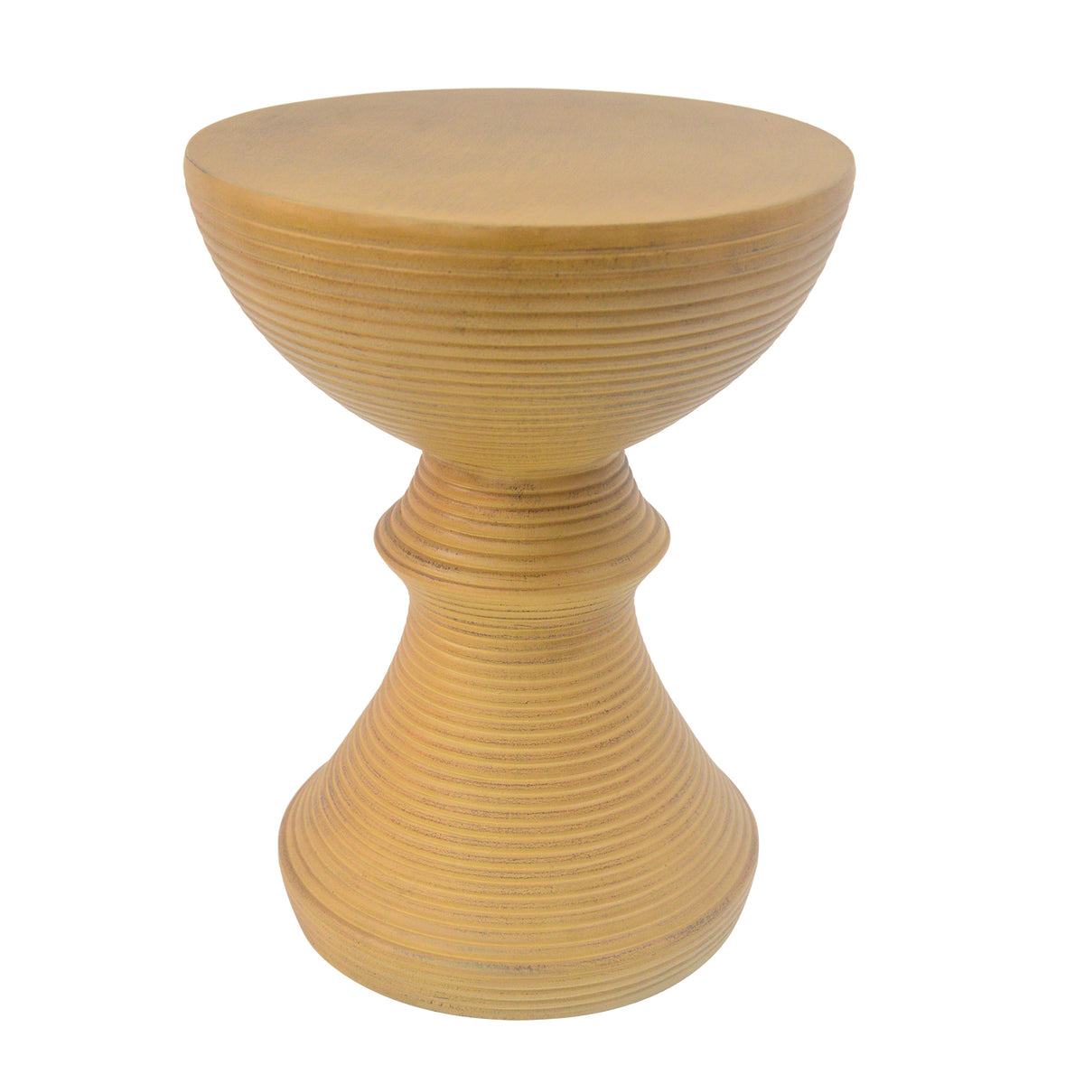 16" Ribbed Concrete Accent Table