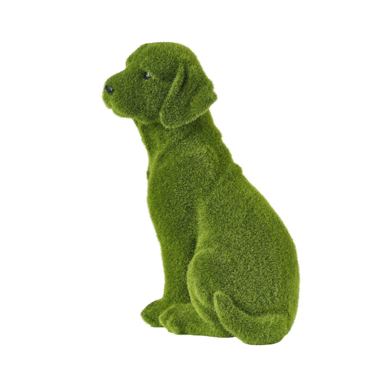 13.4" Garden Statue, Flocked Dog Figurine Style B, Resin