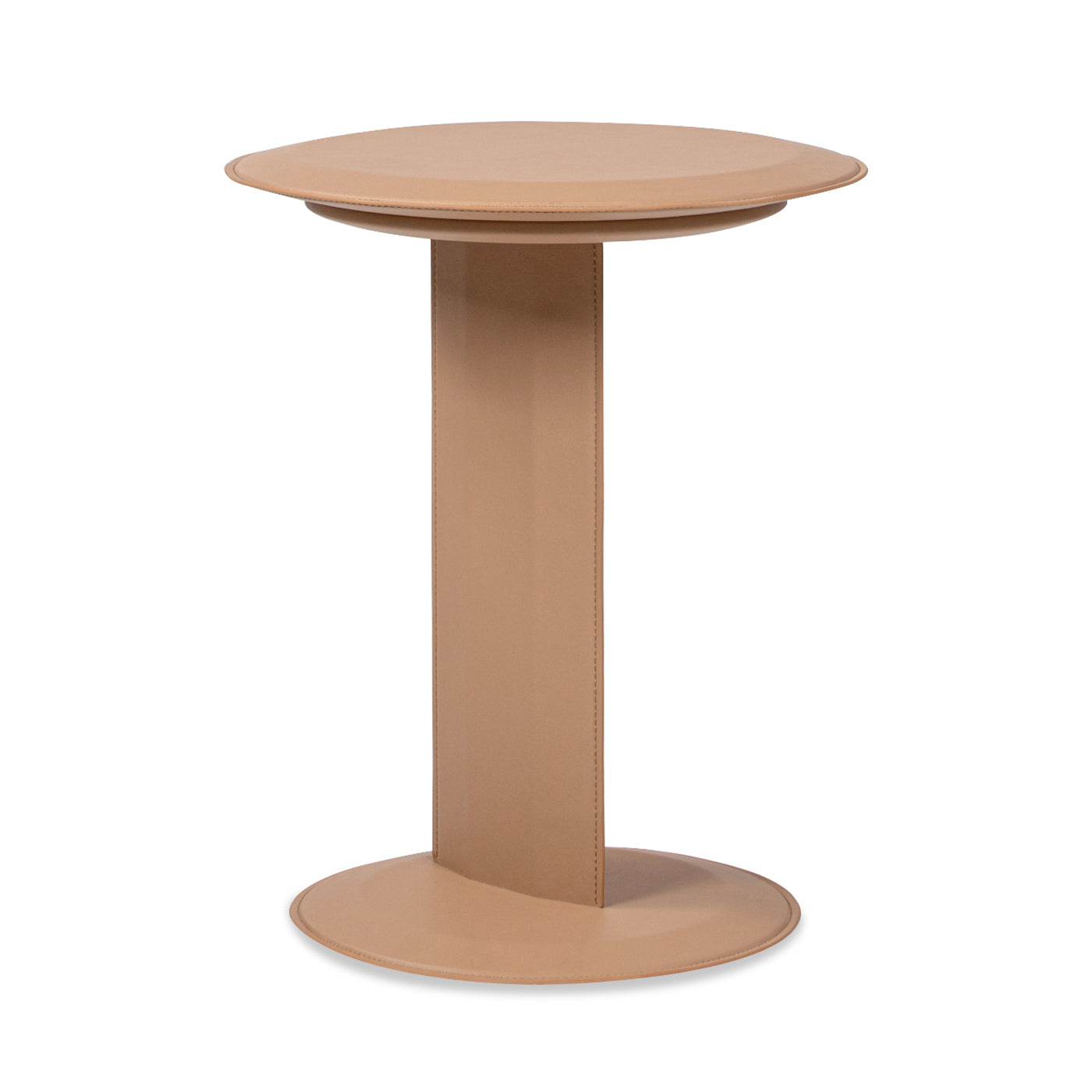 Mode 18" Leatherette Round C-Shaped Sofa Side Table