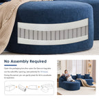 Compression Sponge L-Shape Sectional Sofa with Curved Chaise