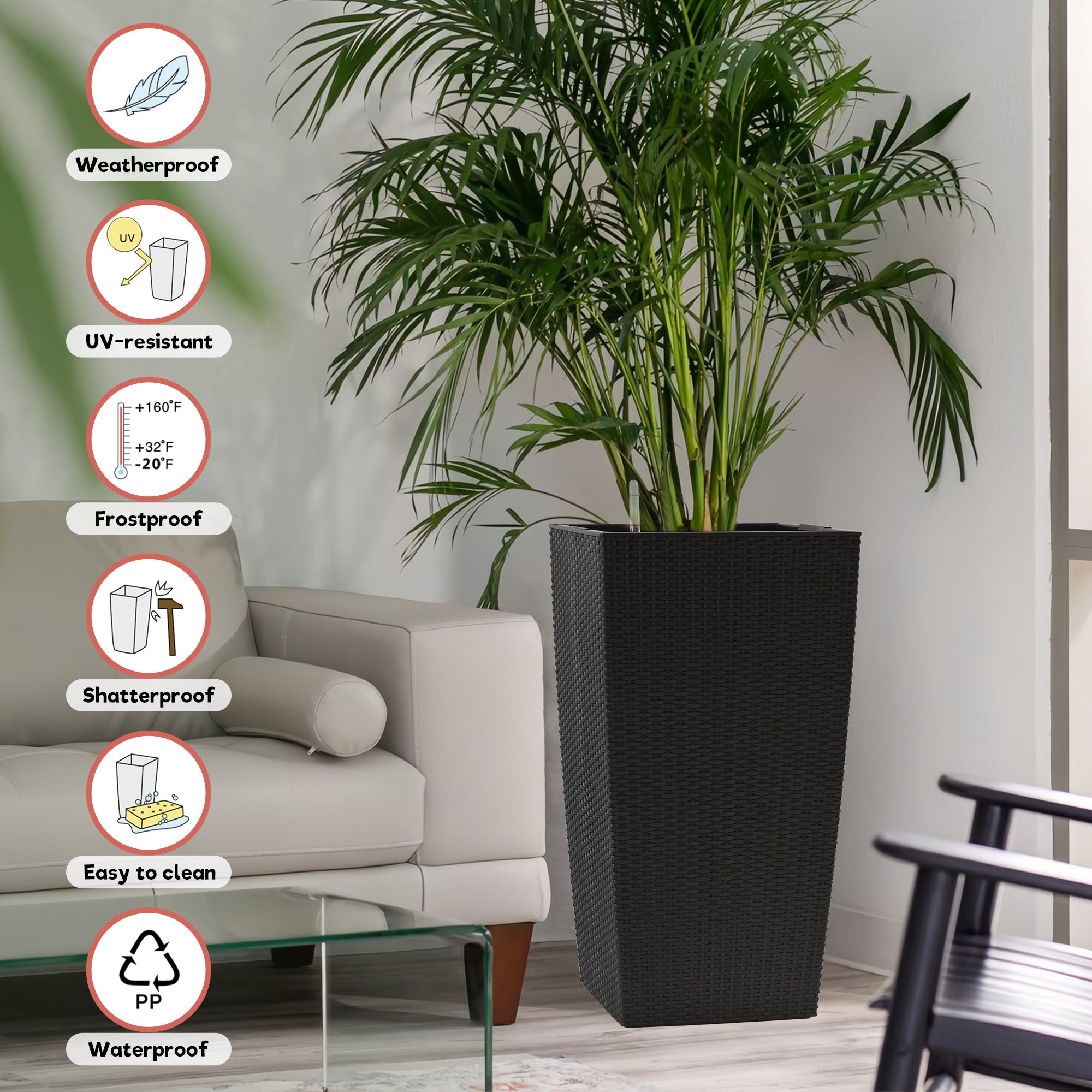 30 in Tall Large Flower Pots Planter