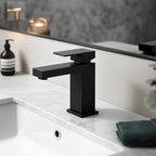 Single Handle Bathroom Faucet, Matte Black