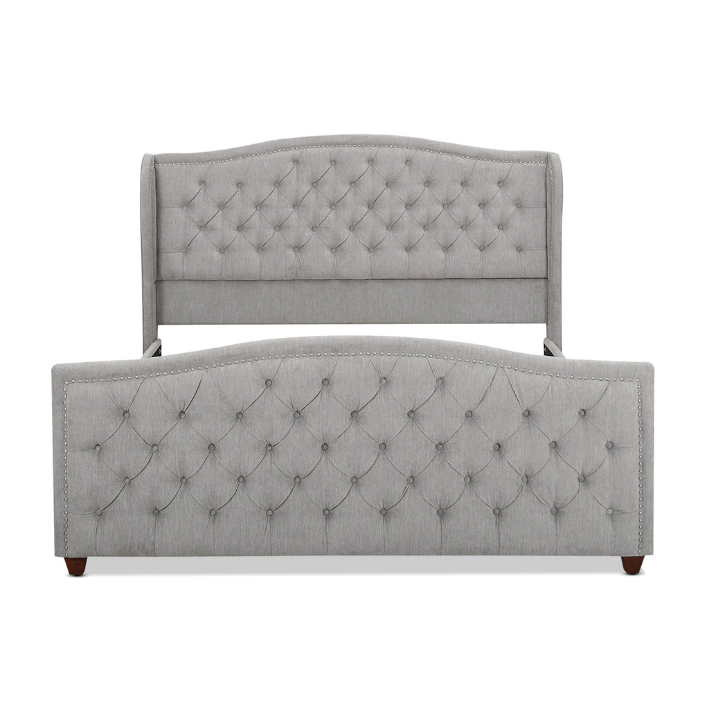 Marcella Upholstered Shelter Headboard Bed Set, King