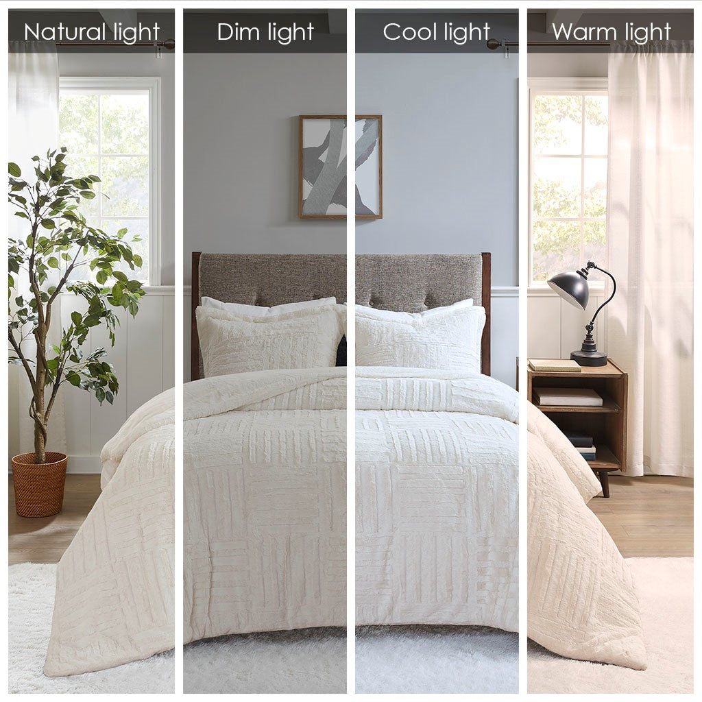 King/Cal King Faux Fur Down Alternative Comforter Mini Set