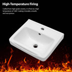 17"x14"x6.25" Wall-Mounted Rectangular Ceramic Bathroom Sink