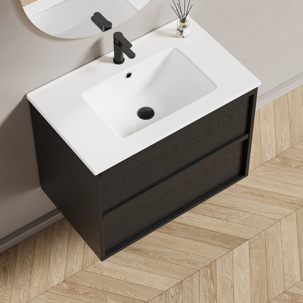 30 Inch Bathroom Vanity Cabinet With Ceramic Sink -