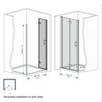 36"x72" Bifold Shower Door, 1/4" Tempered Glass, Matte