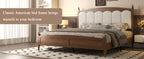 King Size Platform Bed Frame with Upholstered Headboard