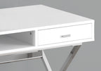 Glossy White Computer Desk with Storage Drawers