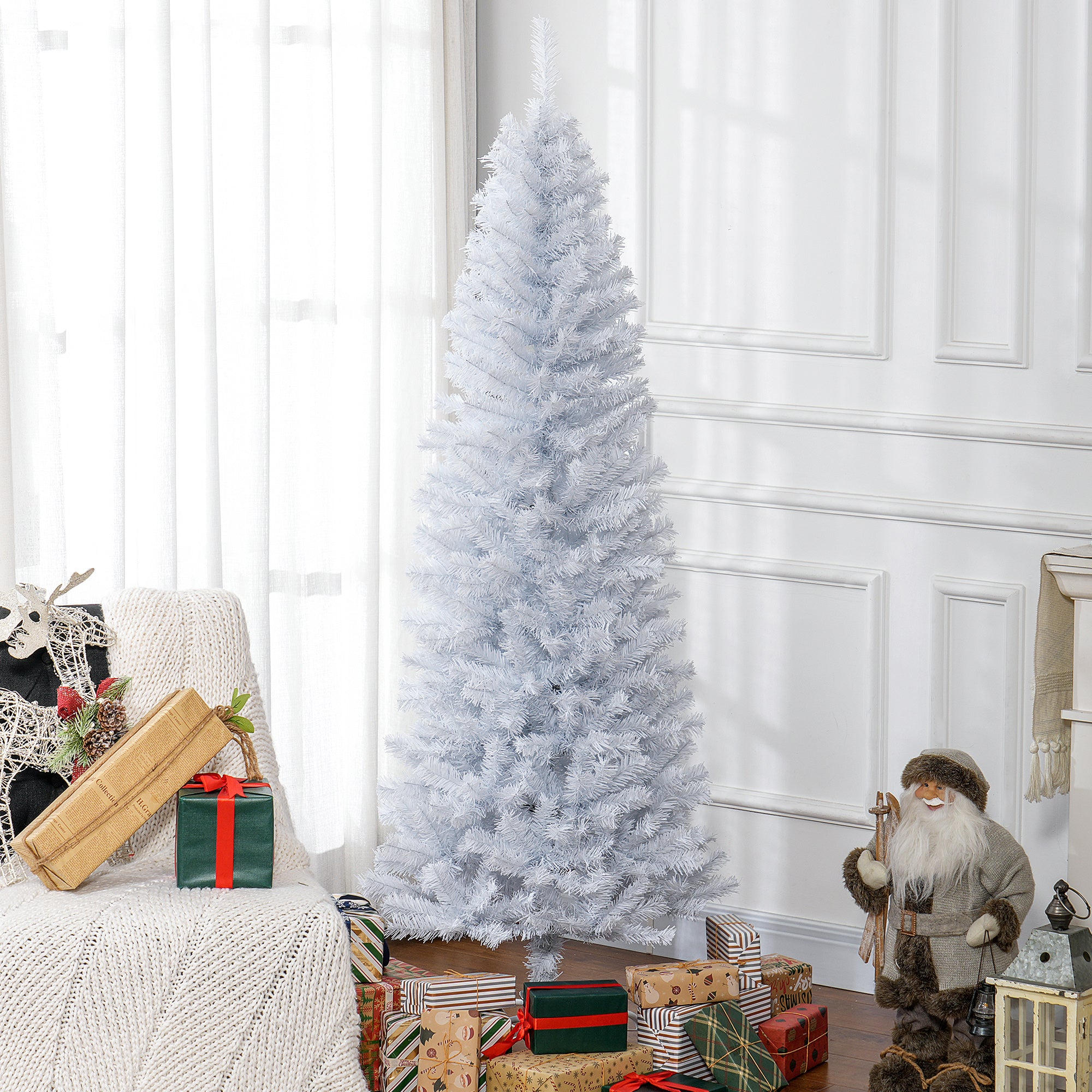 HOMCOM 6ft Pencil Christmas Tree