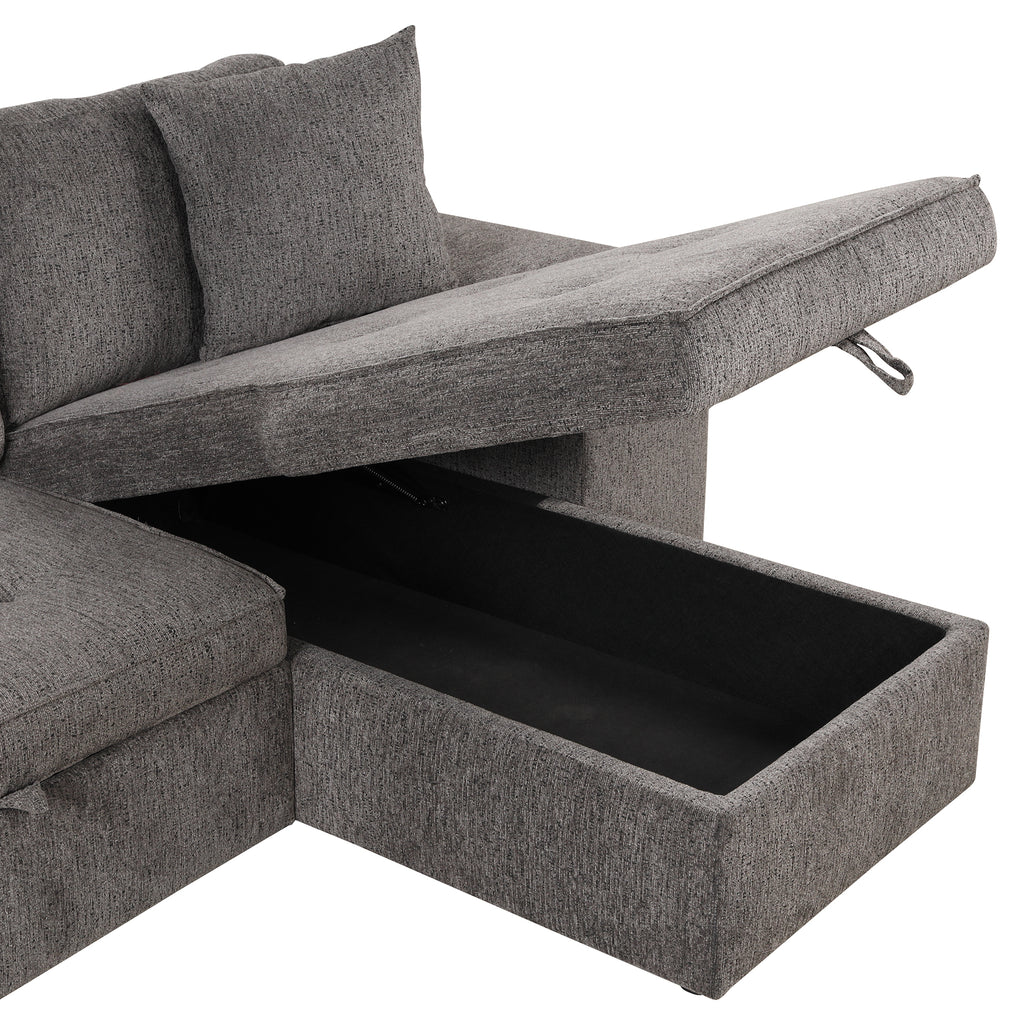 104.5" Modern L-Shape 3 Seat Reversible Sectional Couch
