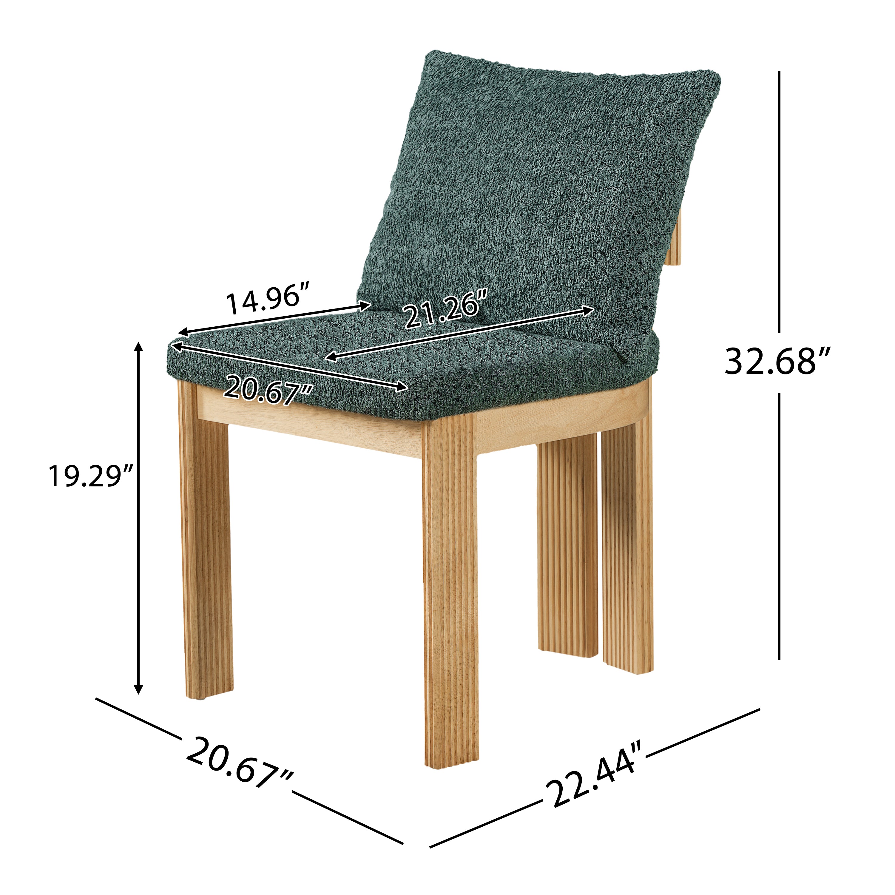 Indoor Boucle Dining Chair Set of 2