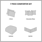 7 Piece Tufted Comforter Set - Plum Cal King
