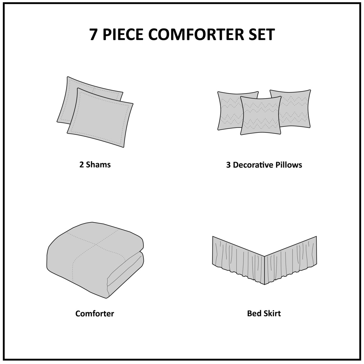 7 Piece Tufted Comforter Set - Plum Cal King