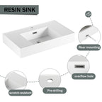 60 Inch Wall-Mounted Bathroom Vanity with Resin Sink