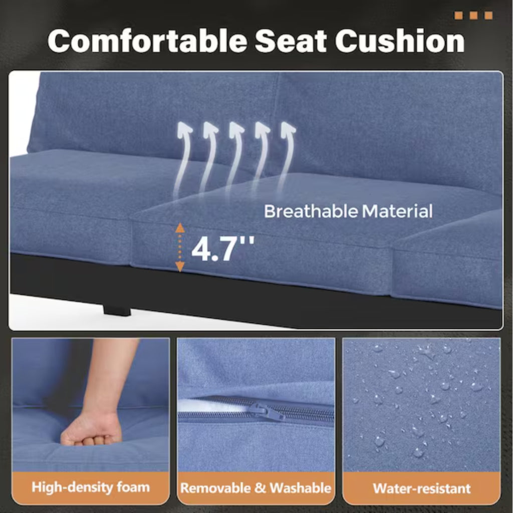 75" All-Weather Aluminum 3-Seat Patio Sofa