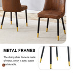Brown Suede-like Velvet Dining Chair Set (Two-Pack)