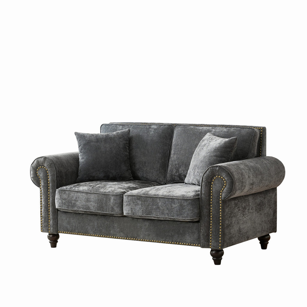 63" Modern 2-Seater Sofa with Rolled Arms