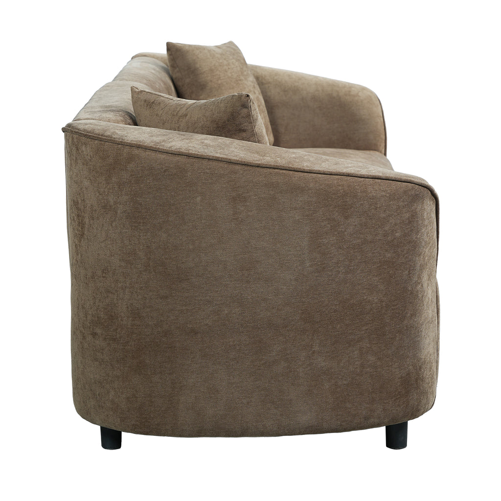 87" Curved Contemporary Sofa in Brown