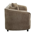 87" Curved Contemporary Sofa in Brown