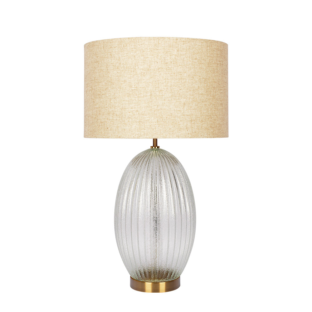 Aurora Ribbed Glass Lamp Base Clear Table Lamp Large