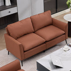 TS Cat Paw Leather Upholstered Loveseat