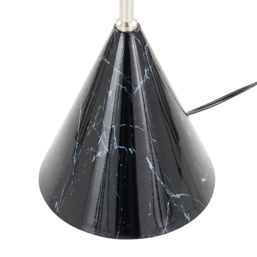 65" Contemporary Metal Floor Lamp in Plated Nickel