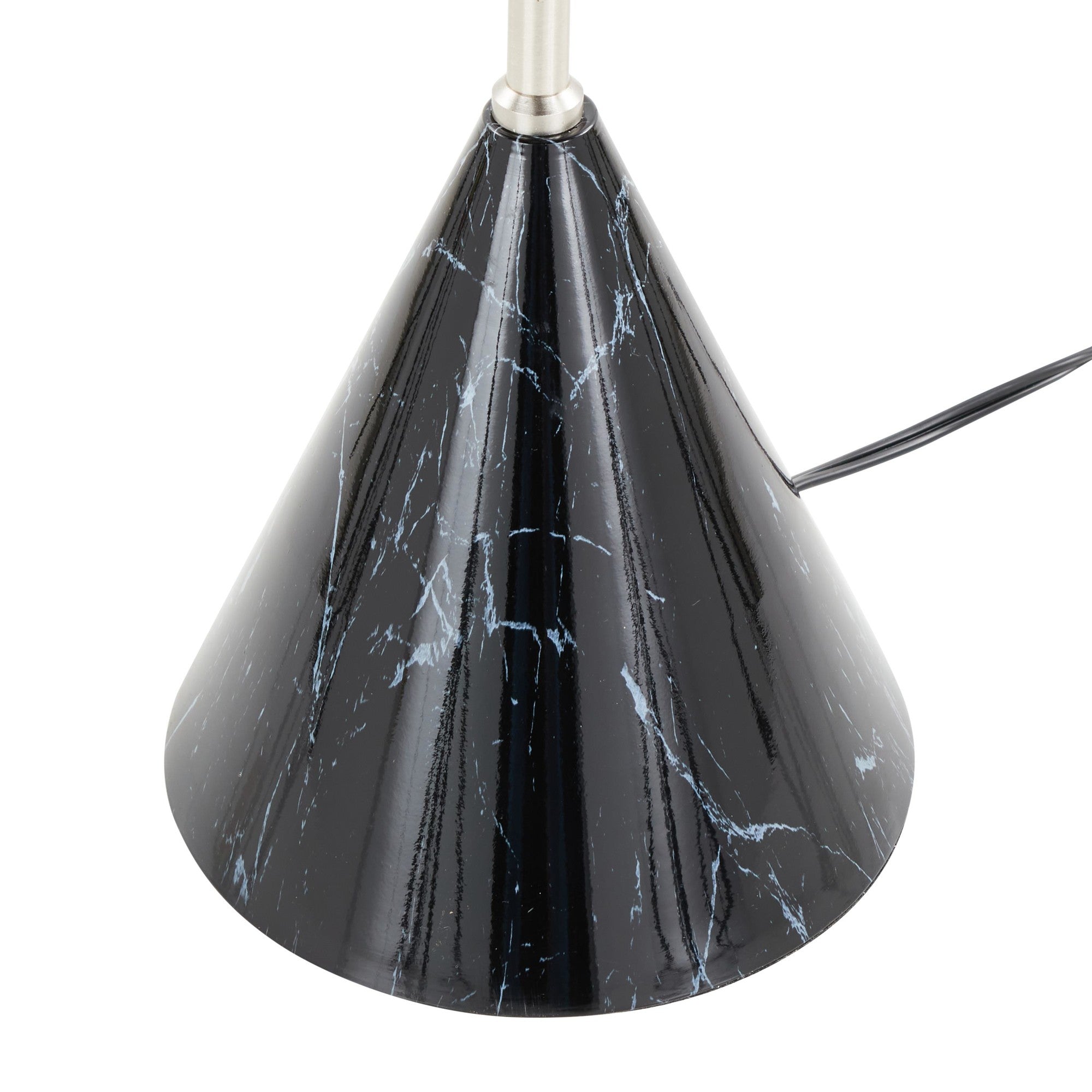 65" Contemporary Metal Floor Lamp in Plated Nickel